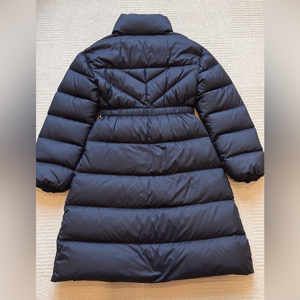 NWOT Moncler Women Navy Puffer Coat with Belt, Size 3 = L - Picture 2 of 5